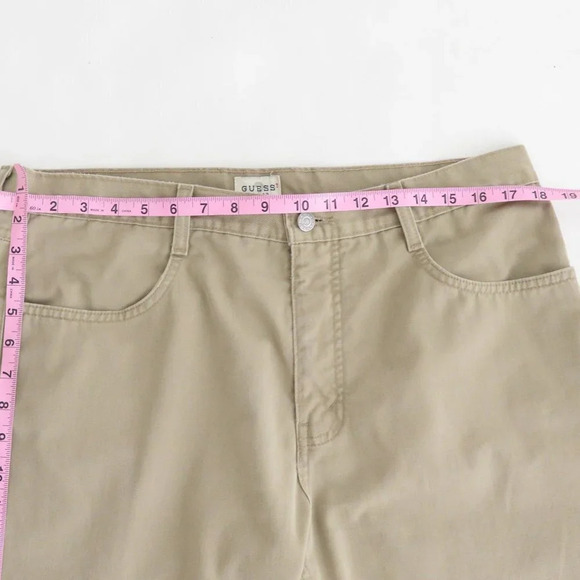 Vintage 90's Guess U.S.A. Chinos Canada made 100% Cotton Tan Chino Pants Size 36 - Picture 5 of 12